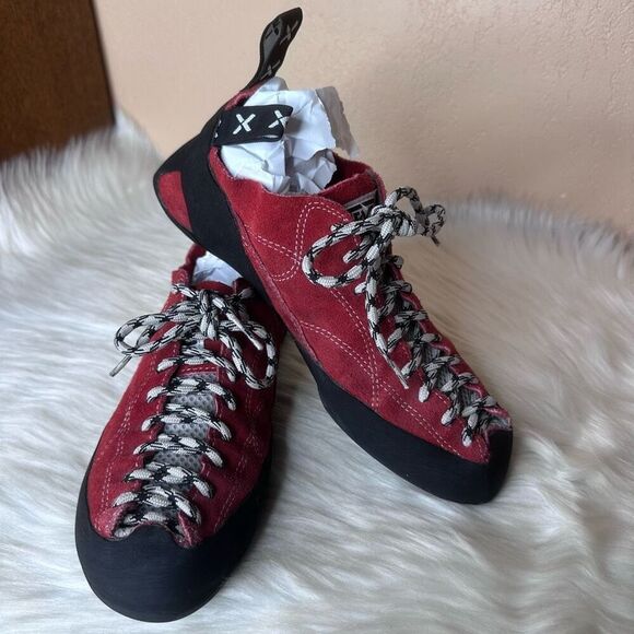 5.10 Five Ten Stealth C4 Rock Climbing Shoes Men's Size 10.5 Red Suede - Picture 11 of 12